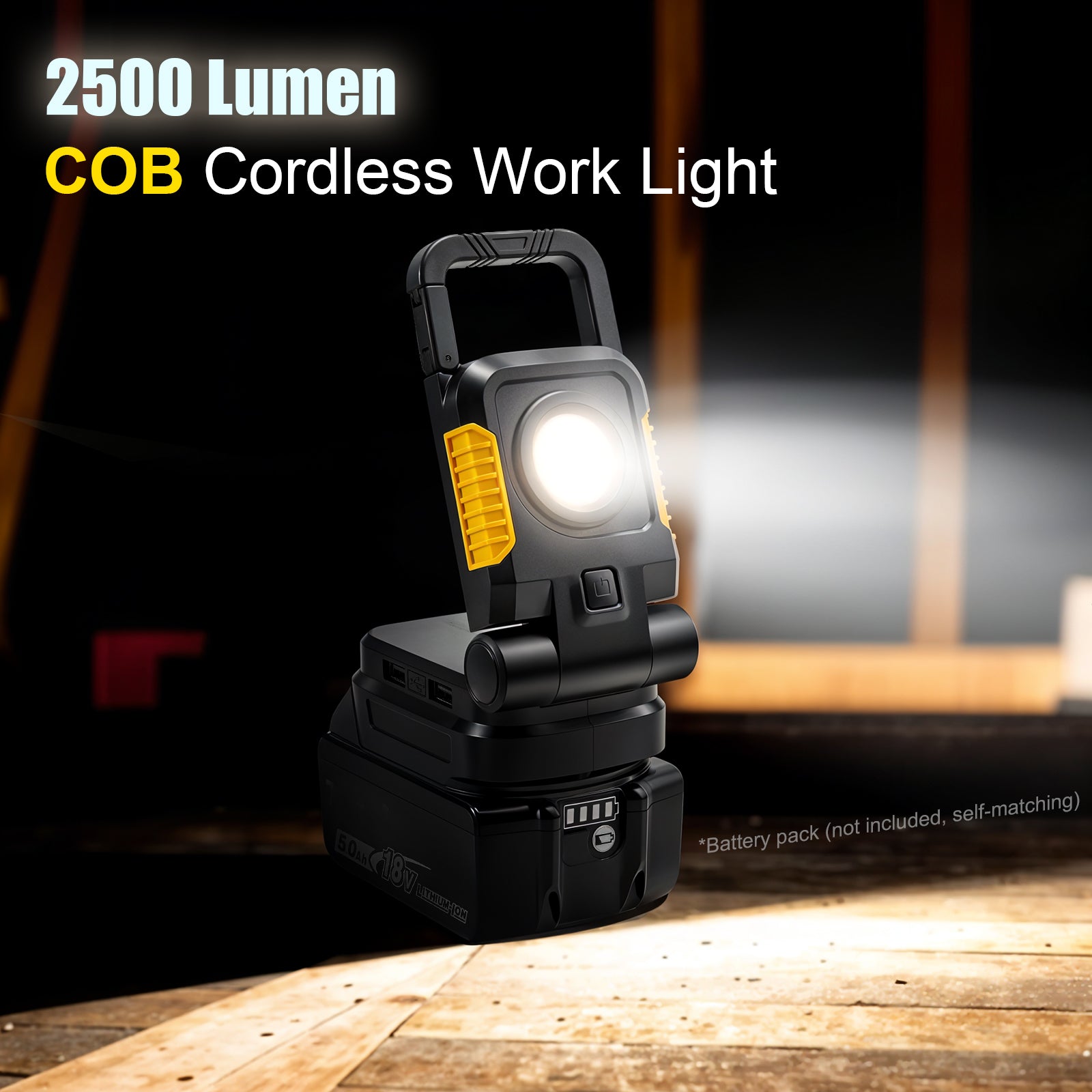 18V/20V Cordless Work Light, 2Pack 25W Portable Flood Light Compatible with Makita 20V Max Battery, Bright COB LED Work Light with 3 Light Modes and Upgraded Low Voltage Protection(no battery)